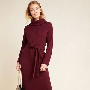 Anthropologie Burgundy Sweater Dress